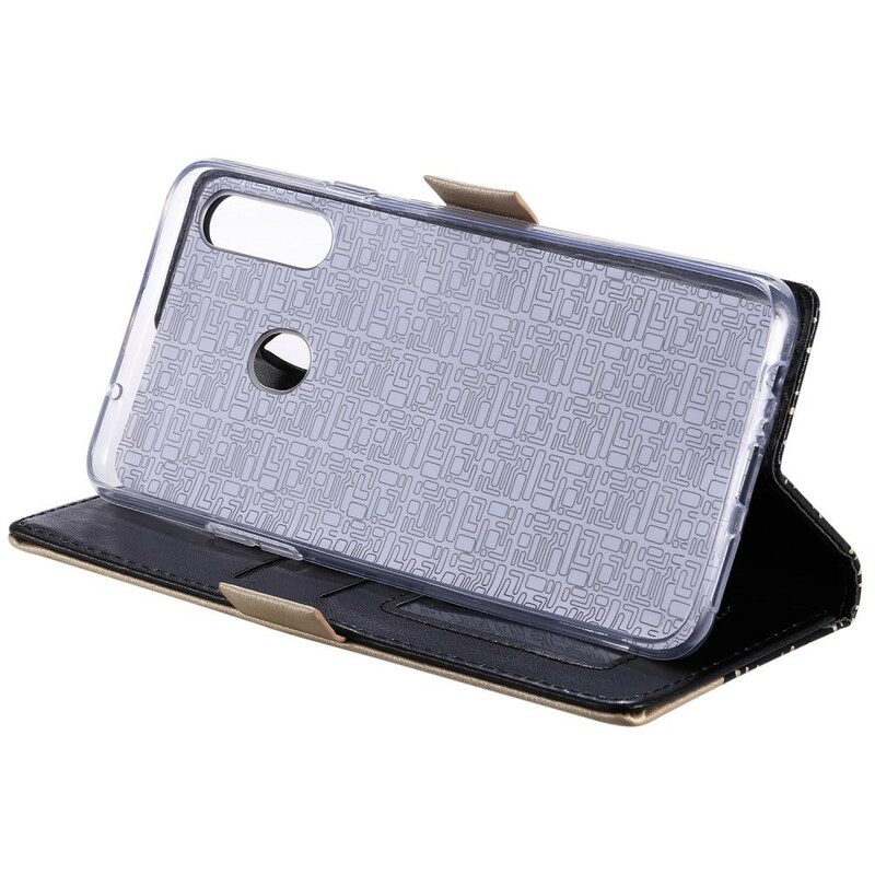 Flip Case Samsung Galaxy A20s Suojaketju Kuori Lace Strap Kolikkokukkaro