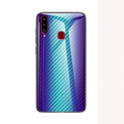 Kuori Samsung Galaxy A20s Carbon Fiber Karkaistu Lasi