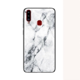 Kuori Samsung Galaxy A20s Marble Tempered Glass