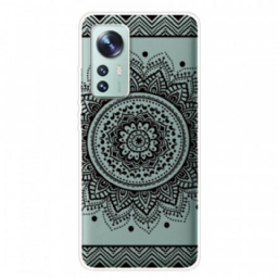 Kuori Xiaomi 12 Pro Silikoni Mandala Musta