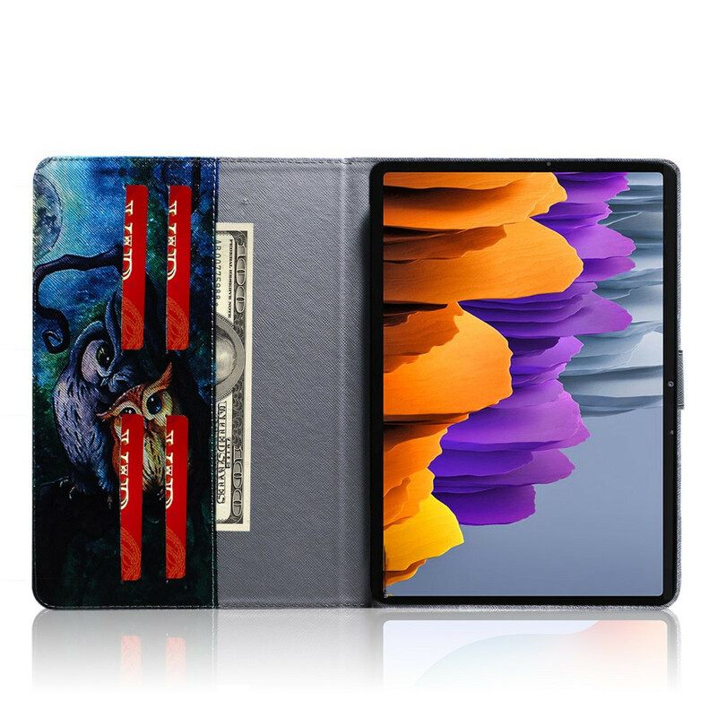 Flip Case Samsung Galaxy Tab S7 / Tab S8 Pöllöjen Maalaus