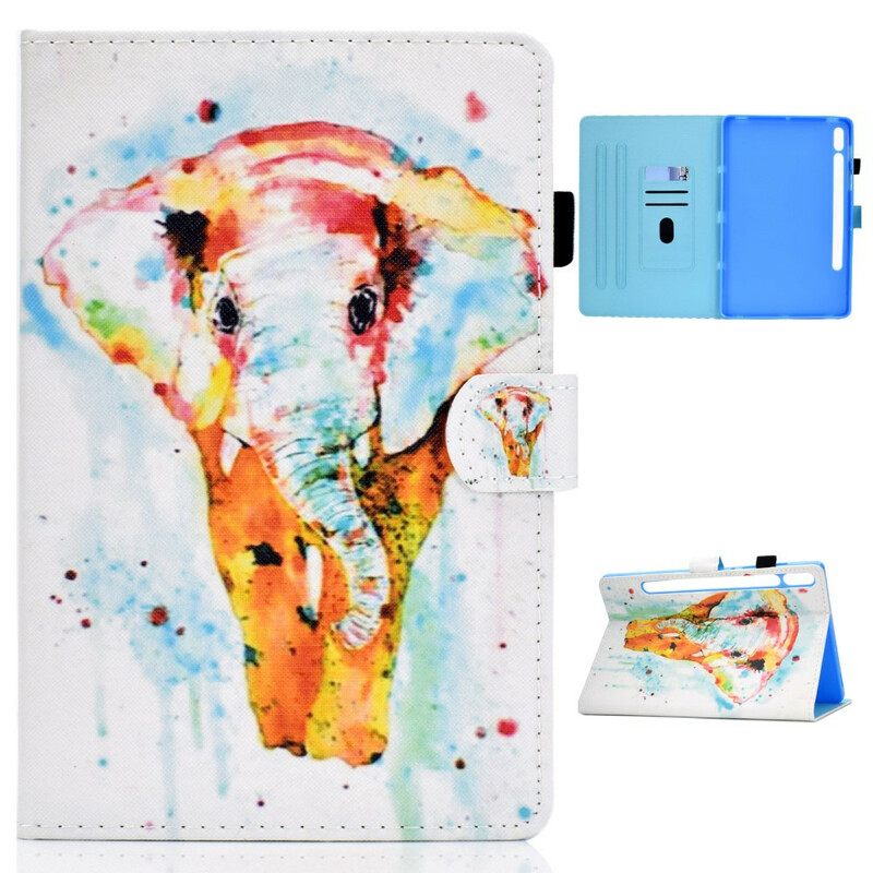 Kotelot Samsung Galaxy Tab S7 / Tab S8 Watercolour Elephant