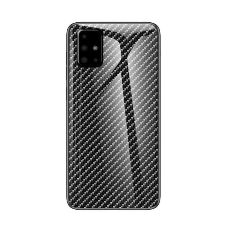 Case Samsung Galaxy A51 Carbon Fiber Karkaistu Lasi