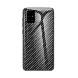 Case Samsung Galaxy A51 Carbon Fiber Karkaistu Lasi