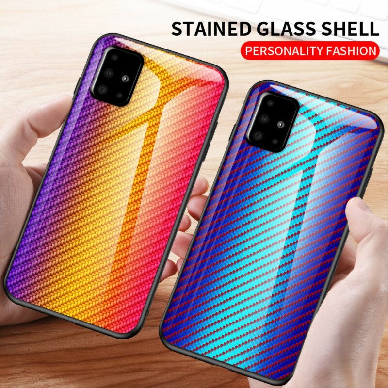 Case Samsung Galaxy A51 Carbon Fiber Karkaistu Lasi