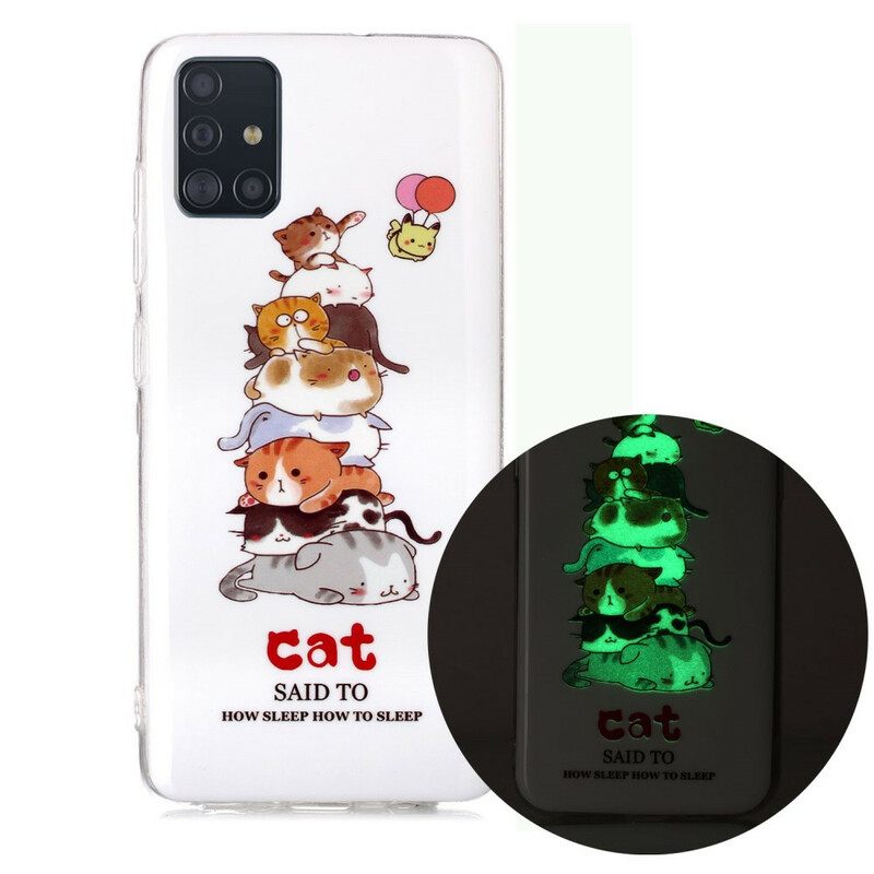 Case Samsung Galaxy A51 Cats Fluorescent