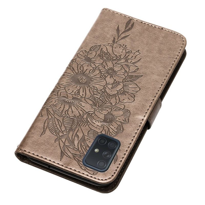 Flip Case Samsung Galaxy A51 Butterfly Design Kaulanauhalla