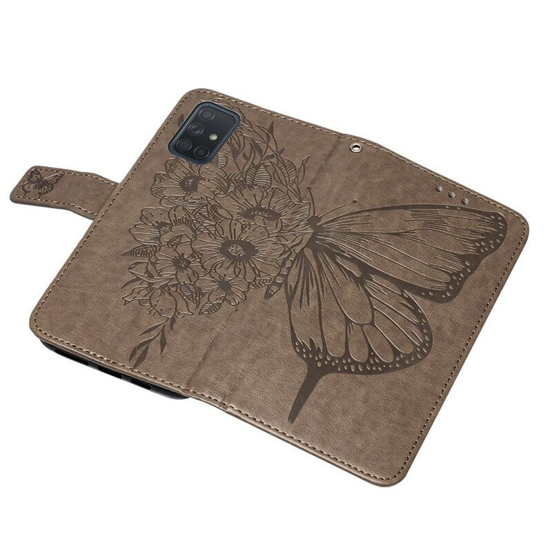 Flip Case Samsung Galaxy A51 Butterfly Design Kaulanauhalla