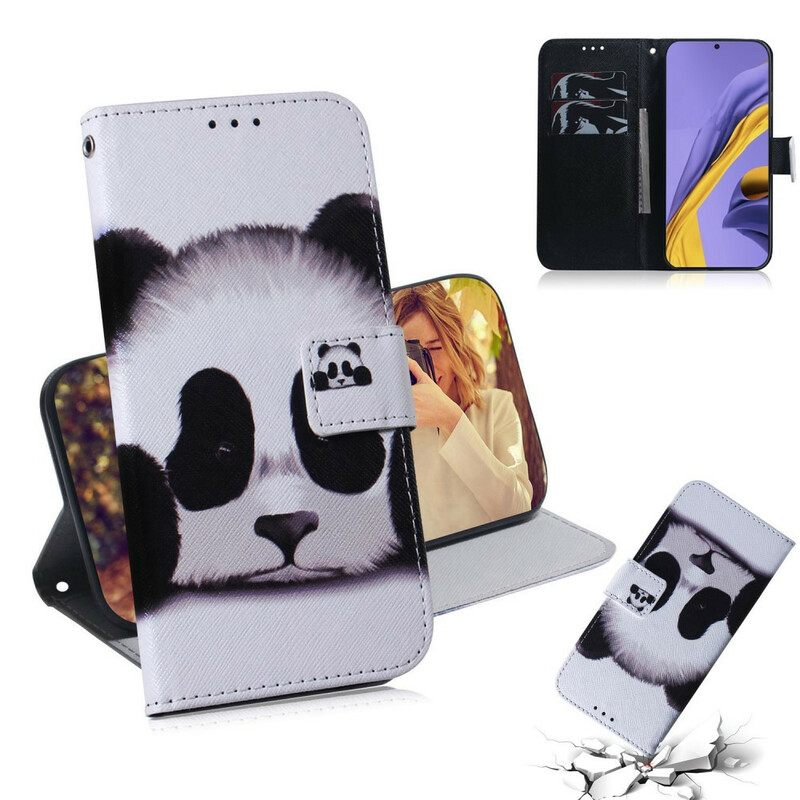 Flip Case Samsung Galaxy A51 Panda Kasvot