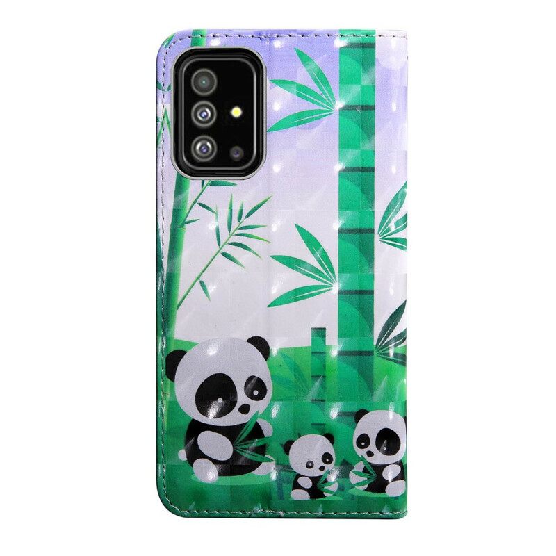 Flip Case Samsung Galaxy A51 Panda Perhe