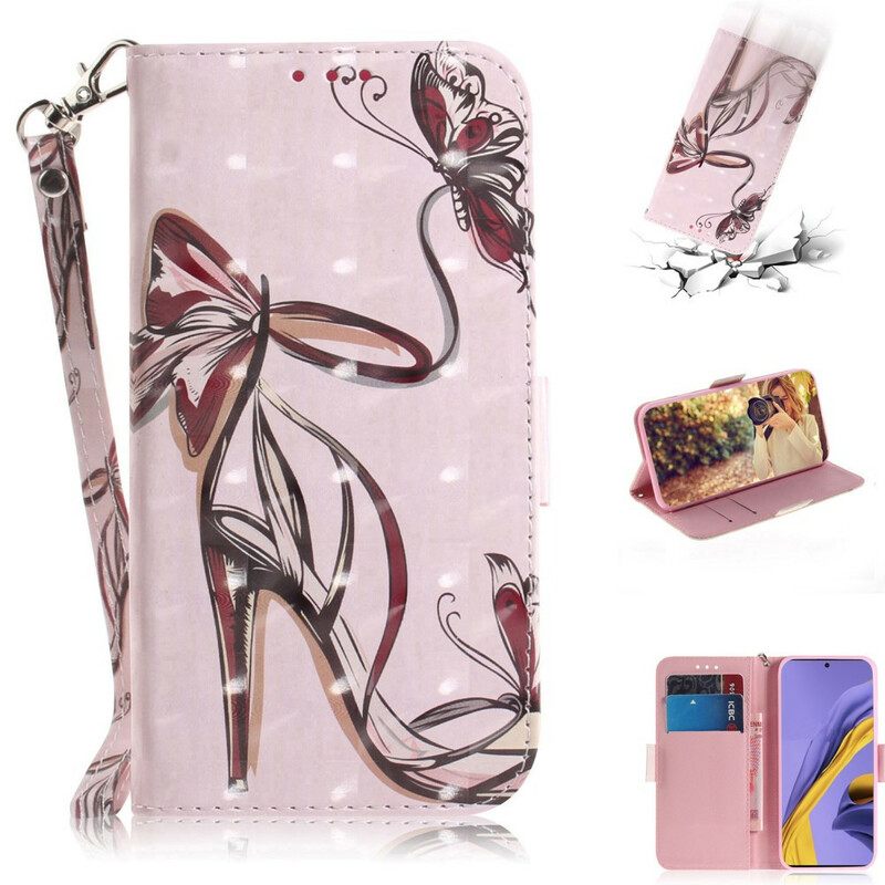 Flip Case Samsung Galaxy A51 Suojaketju Kuori Strappy Pump