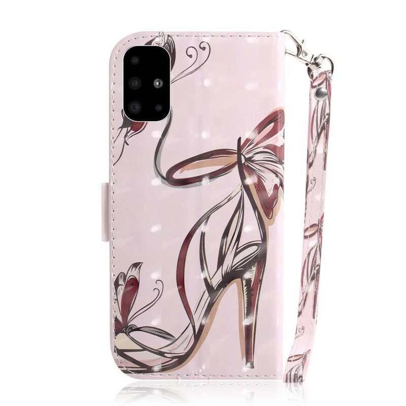 Flip Case Samsung Galaxy A51 Suojaketju Kuori Strappy Pump