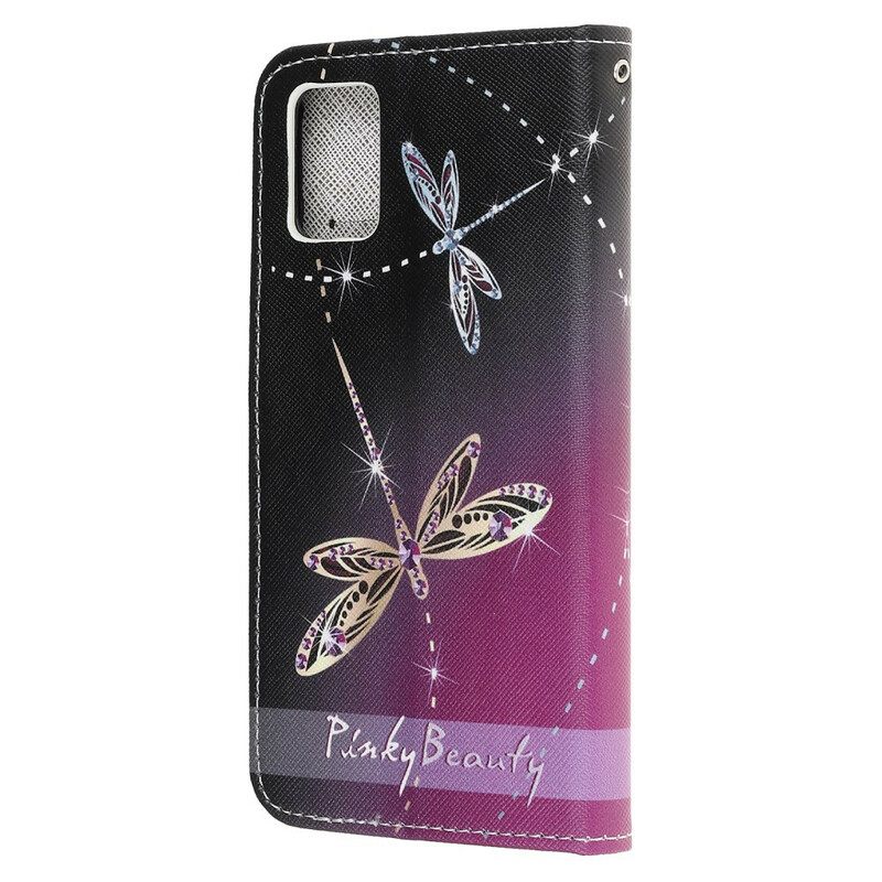 Kotelot Samsung Galaxy A51 Suojaketju Kuori Strappy Dragonflies