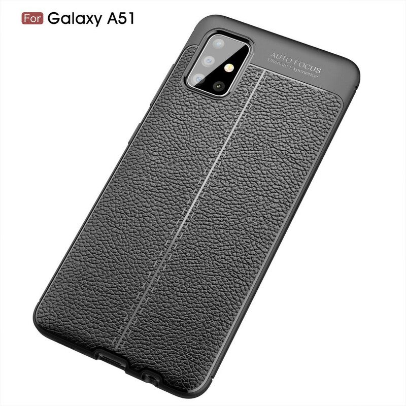 Kuori Samsung Galaxy A51 Double Line Litchi Leather Effect