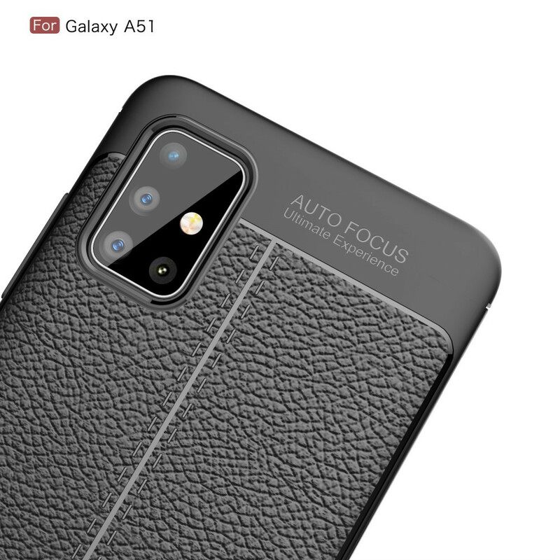 Kuori Samsung Galaxy A51 Double Line Litchi Leather Effect