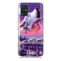 Kuori Samsung Galaxy A51 Fluorescent Wolf Sarja