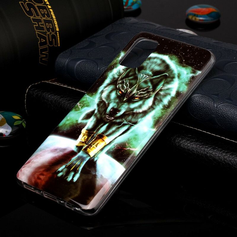 Kuori Samsung Galaxy A51 Fluorescent Wolf Sarja