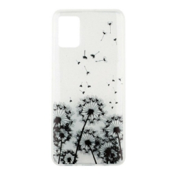 Kuori Samsung Galaxy A51 Transparent Black Dandelions