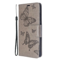 Nahkakotelo Samsung Galaxy A51 Butterflies In Flight With Lanyard