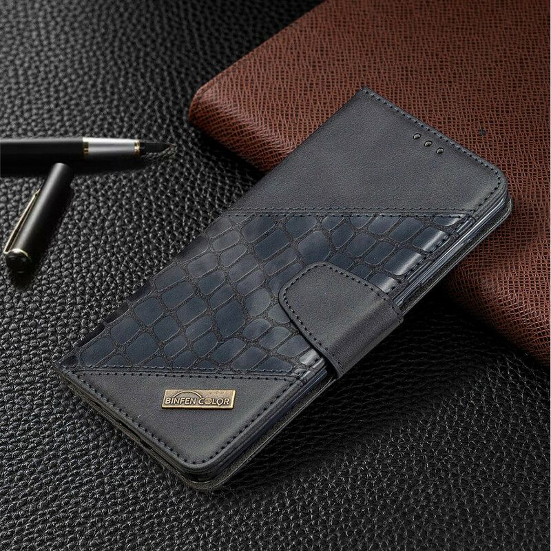 Nahkakotelo Samsung Galaxy A51 Classic Crocodile Skin Effect