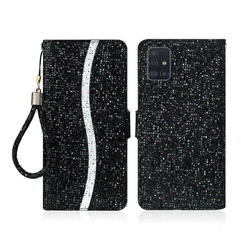 Nahkakotelo Samsung Galaxy A51 Glitter S Design