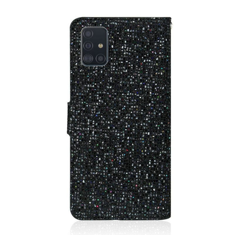 Nahkakotelo Samsung Galaxy A51 Glitter S Design