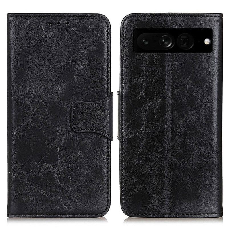 Flip Case Google Pixel 7 Pro Halkaistu Nahkainen Käännettävä Lukko