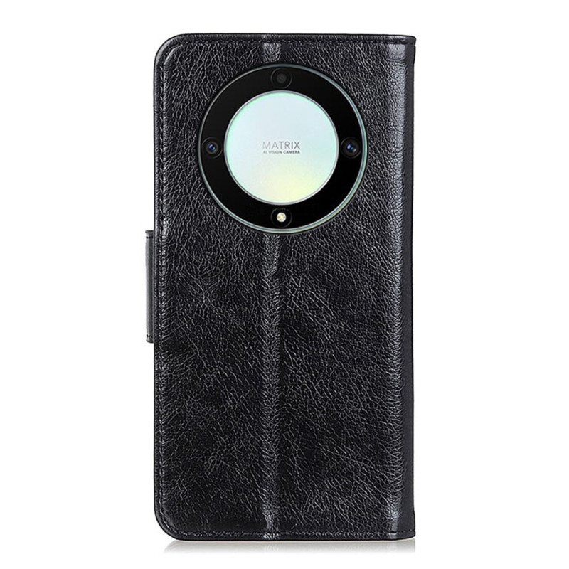 Flip Case Honor Magic 5 Lite Halkaistu Nappan Nahka