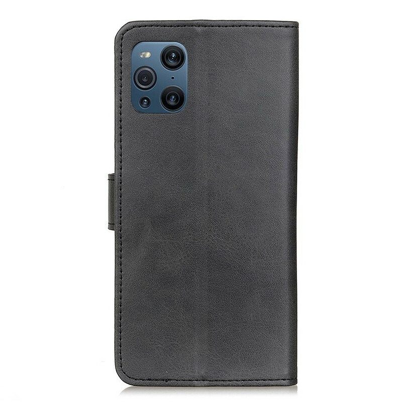 Flip Case Oppo Find X3 Pro Matta Vintage-nahkaefekti