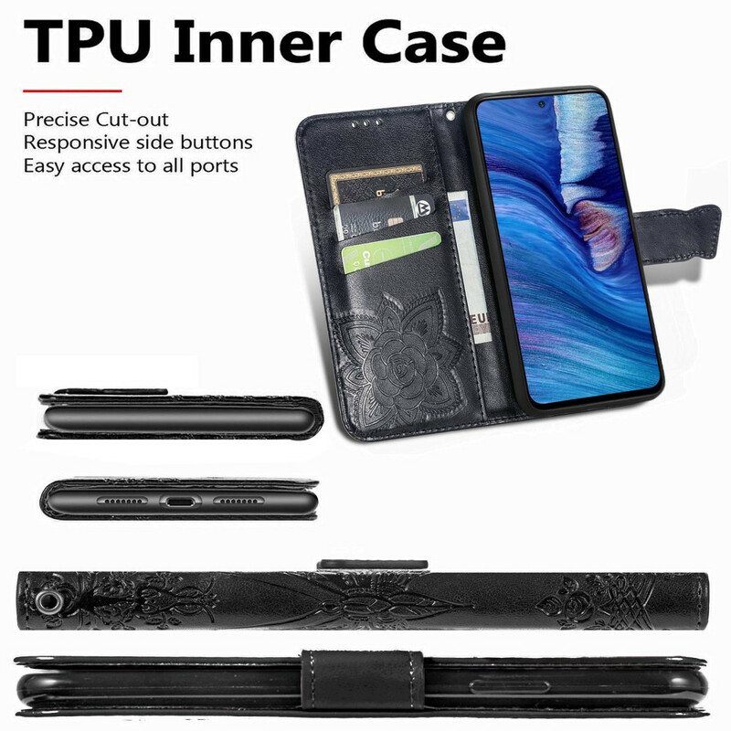 Flip Case Poco M3 Pro 5G Puolikas Perhonen