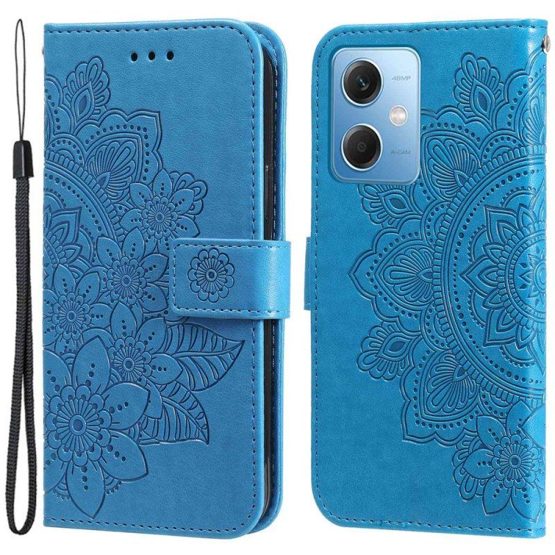 Flip Case Poco X5 5G Suojaketju Kuori Hihna Kukka Mandala