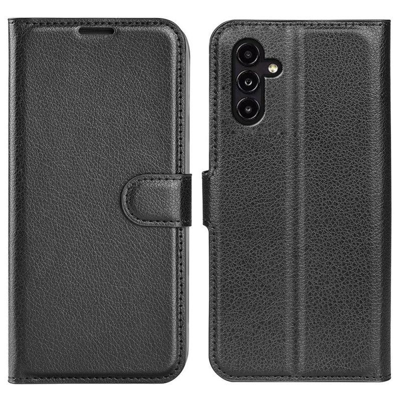 Flip Case Samsung Galaxy A14 / A14 5G Klassinen Keinonahka