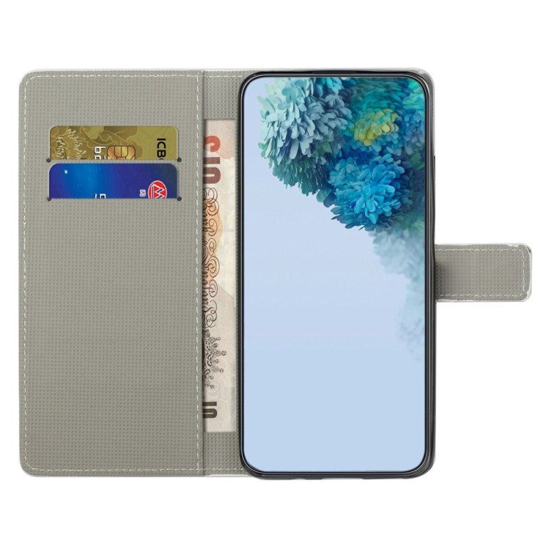 Flip Case Samsung Galaxy A14 / A14 5G Nukkuva Pöllö