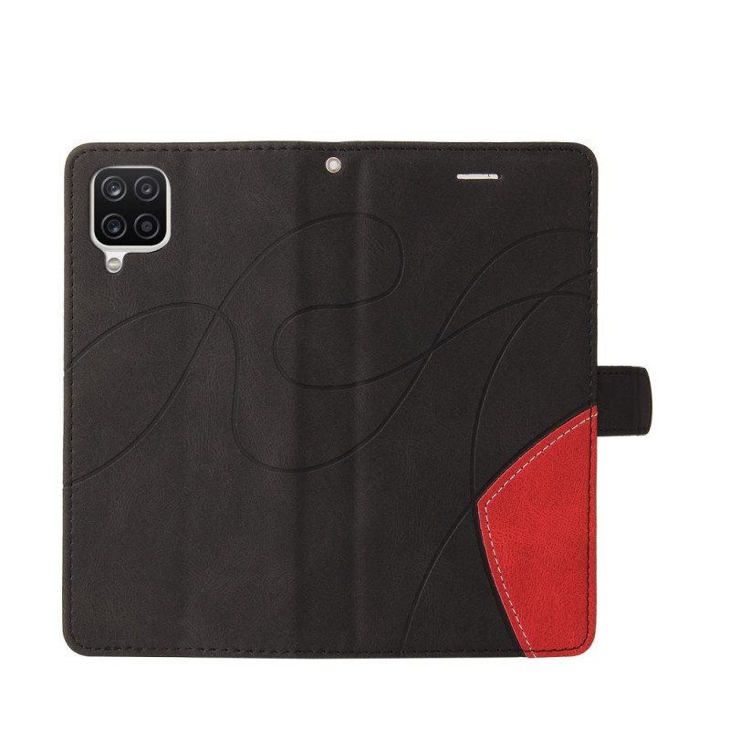 Flip Case Samsung Galaxy M12 / A12 Kaksisävyinen Signature Faux Leather