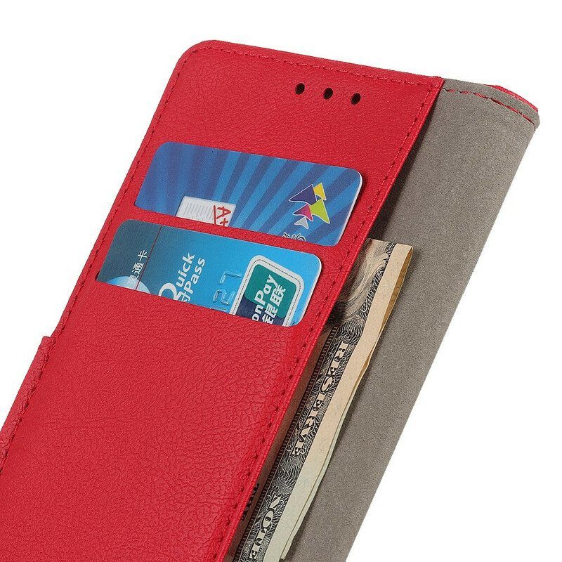 Flip Case Samsung Galaxy M12 / A12 Klassinen Nahkaefekti