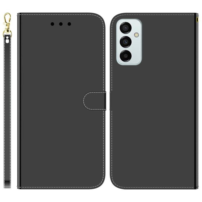 Flip Case Samsung Galaxy M13 Peili Ja Kaulanauha