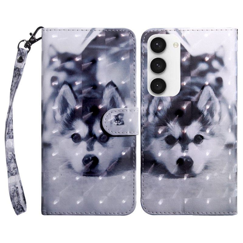 Flip Case Samsung Galaxy S23 5G Suojaketju Kuori Thong Husky