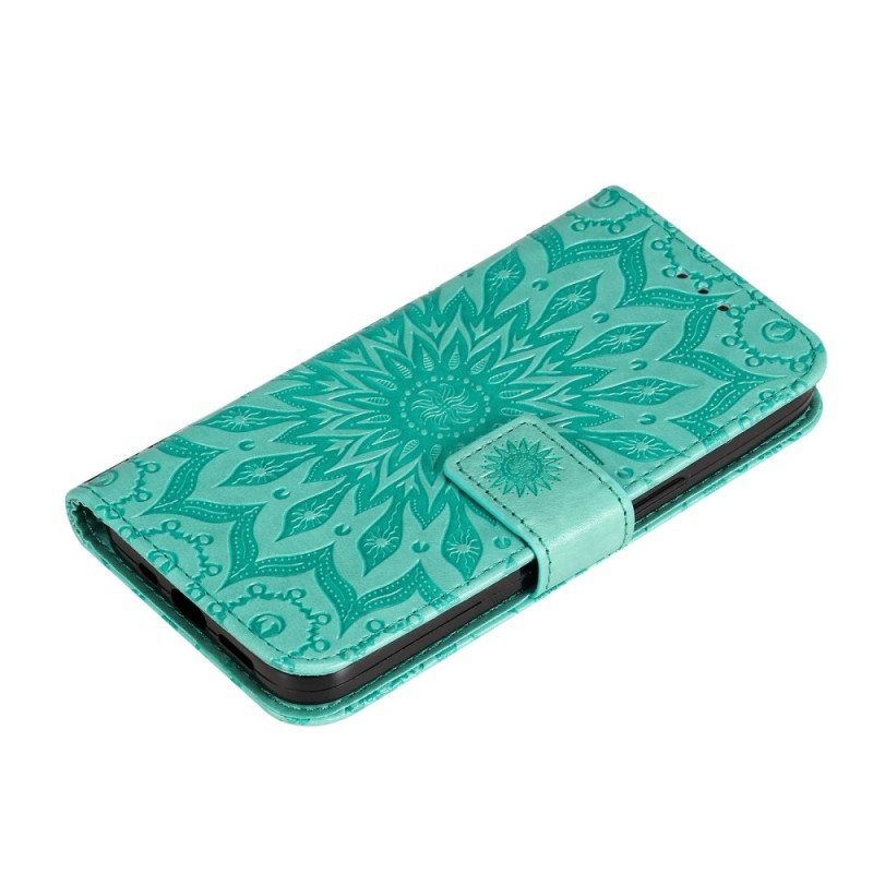 Flip Case Vivo Y22s Mandala-aurinko Kaulanauhalla