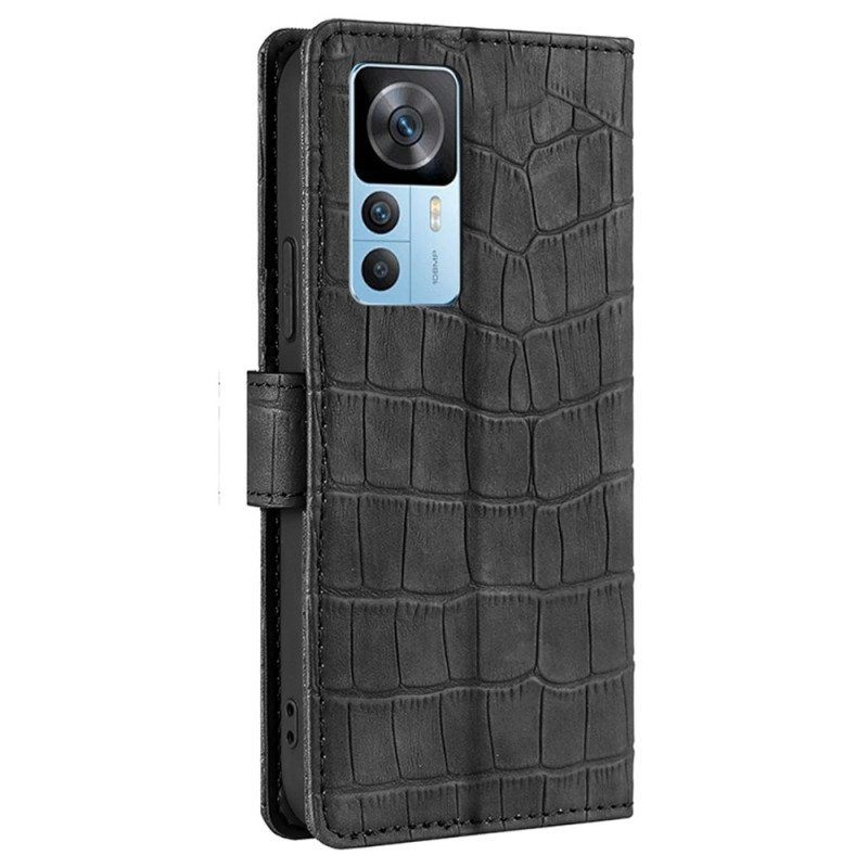 Flip Case Xiaomi 12T / 12T Pro Ihokosketuskrokotiili