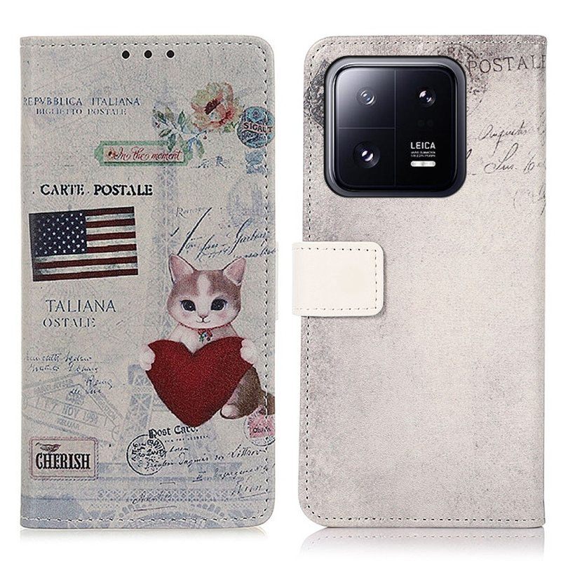 Flip Case Xiaomi 13 Traveller Cat