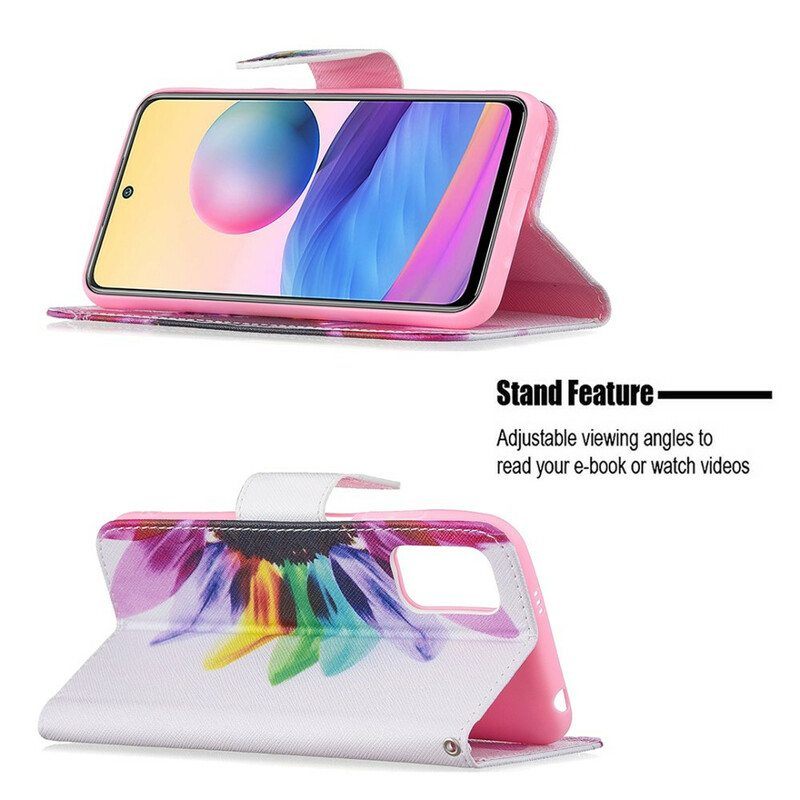 Flip Case Xiaomi Redmi Note 10 5G Akvarelli Kukka