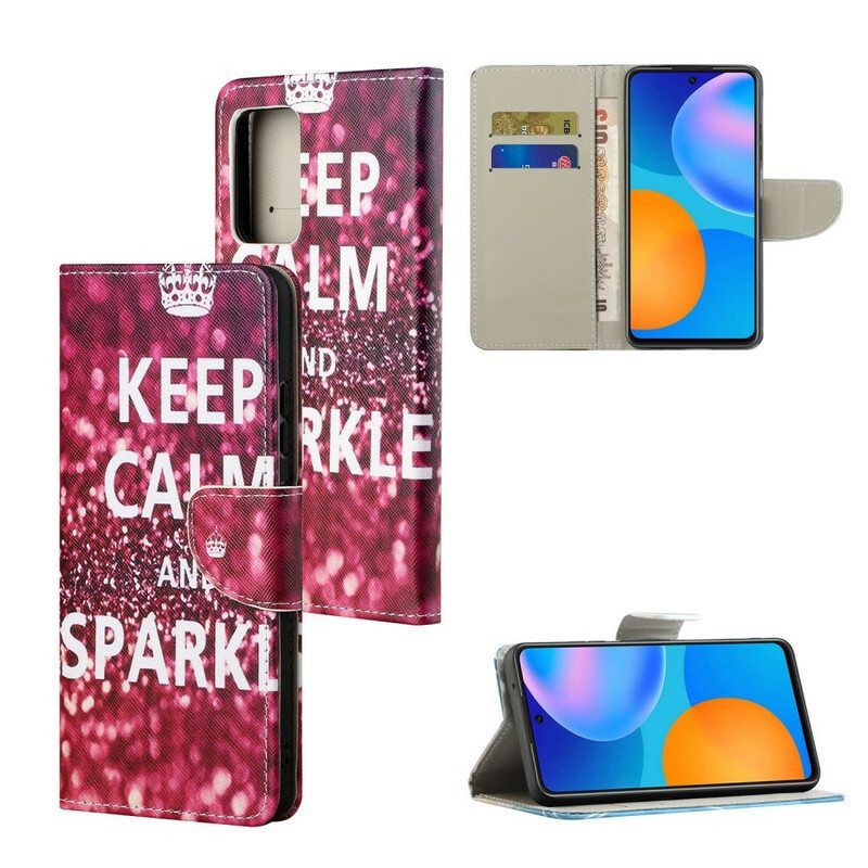 Flip Case Xiaomi Redmi Note 10 5G Pysy Rauhallisena Ja Kimaltele