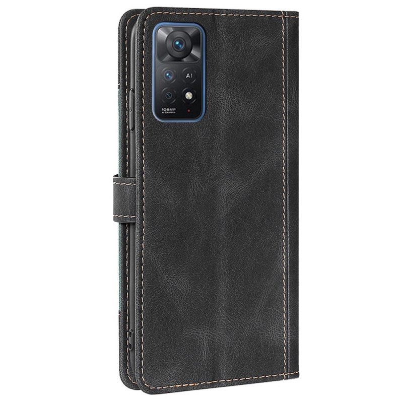 Flip Case Xiaomi Redmi Note 11 Pro / 11 Pro 5G Keinonahka Bicolor Tyylikäs