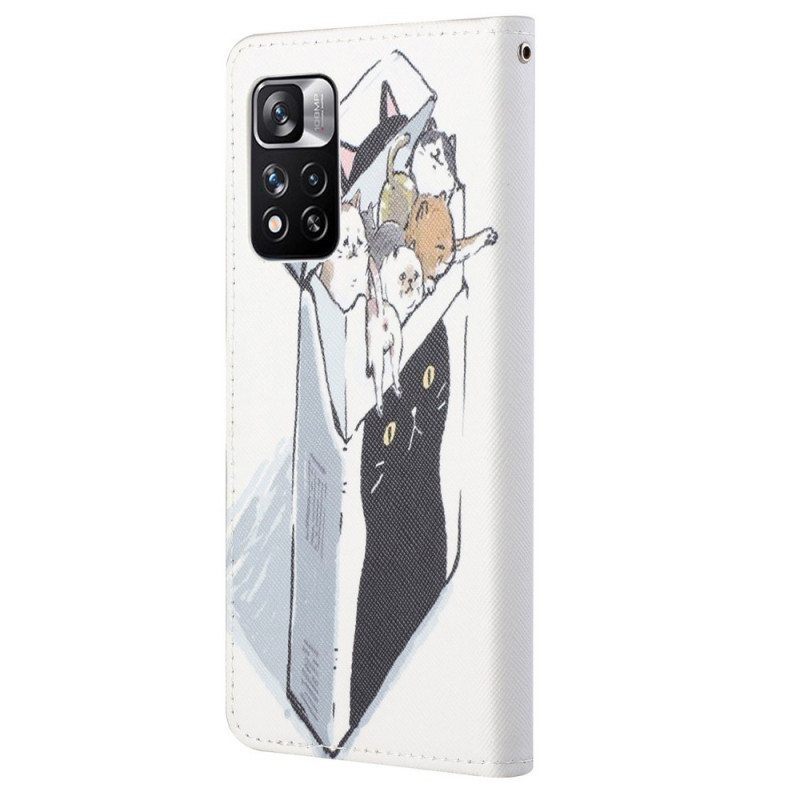 Flip Case Xiaomi Redmi Note 11 Pro / 11 Pro 5G Suojaketju Kuori Toimitus Thong Cats