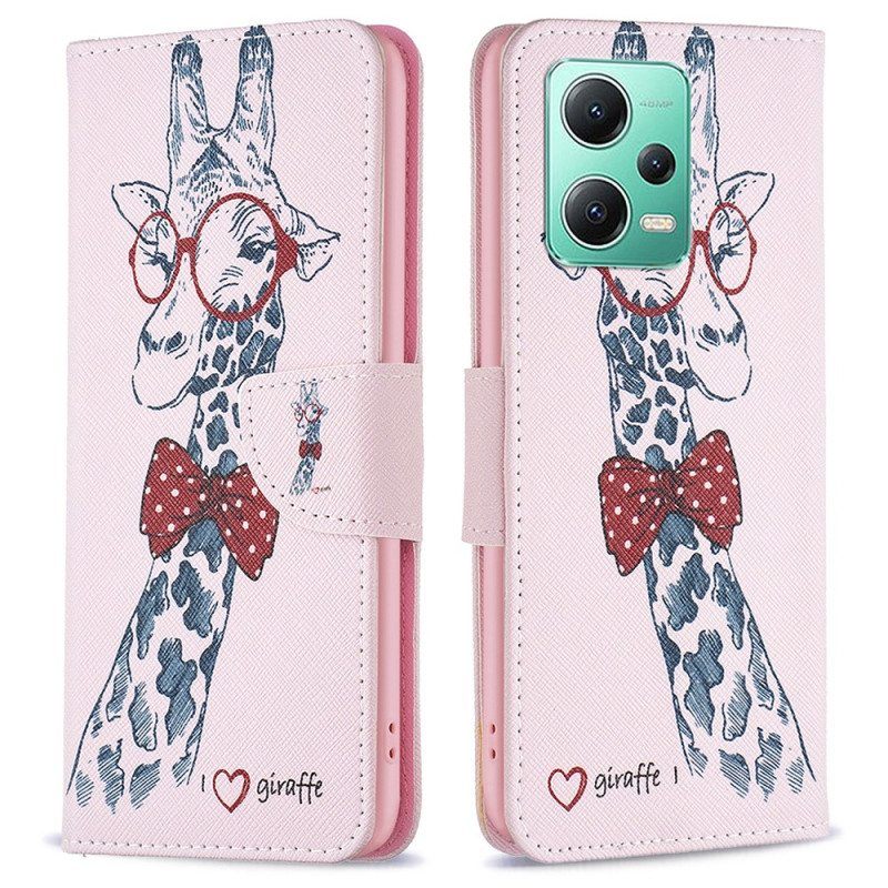 Flip Case Xiaomi Redmi Note 12 5G Taitava Kirahvi