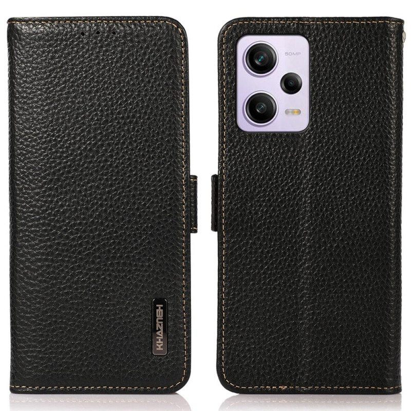 Flip Case Xiaomi Redmi Note 12 Pro Litsi Nahka Khazneh Rfid