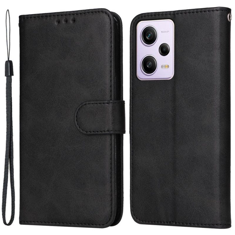 Flip Case Xiaomi Redmi Note 12 Pro Plus Suojaketju Kuori Tavallinen Hihnalla