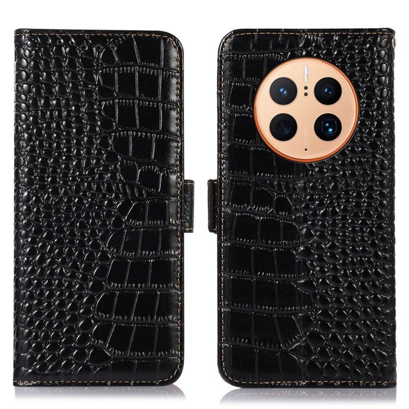 Kotelot Huawei Mate 50 Pro Crocodile Style Rfid