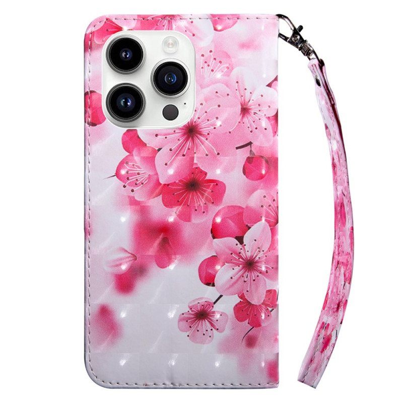 Kotelot iPhone 15 Pro Max Suojaketju Kuori Strap Flowers