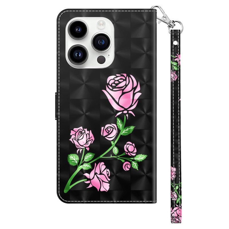 Kotelot iPhone 15 Pro Max Suojaketju Kuori Strap Roses